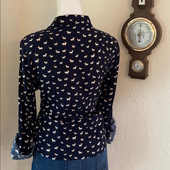 ☀️Fox Print Navy Button Down☀️ - Picture 3 of 3